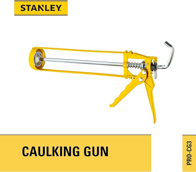 Stanley Caulking Gun - 10 Oz Silicone Sealant Gun with 1400N Pushing Power, No Drip Function, Steel Carriage & Aluminum Handle Sealant Gun | 7:1 Thrust Ratio, 1 Pack