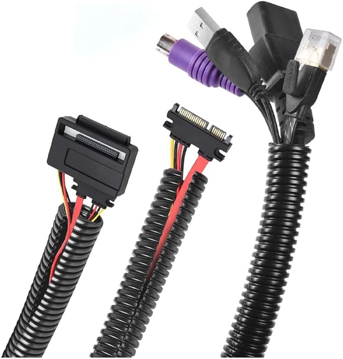 3/8"-32.8ft Split Wire Loom Tubing Cable Management Conduit Flexible Covers Cord Protectors