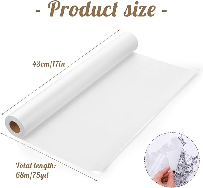 Tracing Paper Roll 17in x 75yd, Gift Wrapping - Image 2