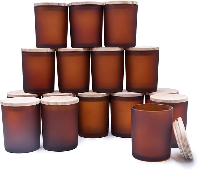 SHOWIN Thick Candle Jars for Making Candles 16 Pcs, 7 OZ Empty Jars by Showin