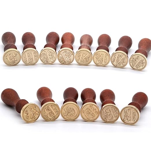 Medieval Initial Alphabet Sealing Wax Stamp, Brass Head Wooden Handle, - Image 5