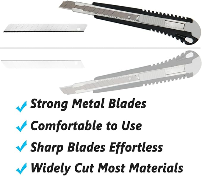 9mm Snap Off Utility Knife 3 Pack High Hardness Retractable Box Cutters - Image 4