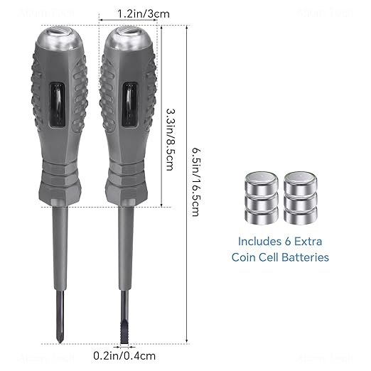 Tomorotec 2PCS Voltage Tester Screwdriver Set - Multifunctional, Magnetic Tips for Enhanced Efficiency, Dual-Use Design with Neon Light Display for AC/DC Circuit Detection, Comfortable Anti-Slip Grip