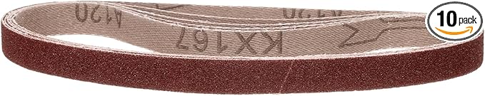 3/8 x 21 Inch Sanding Belt, 10 Pcs 120 Grit Knife Sharpener Belts Work Sharpening for Belt Sander Knife Carving Tool Metal Working