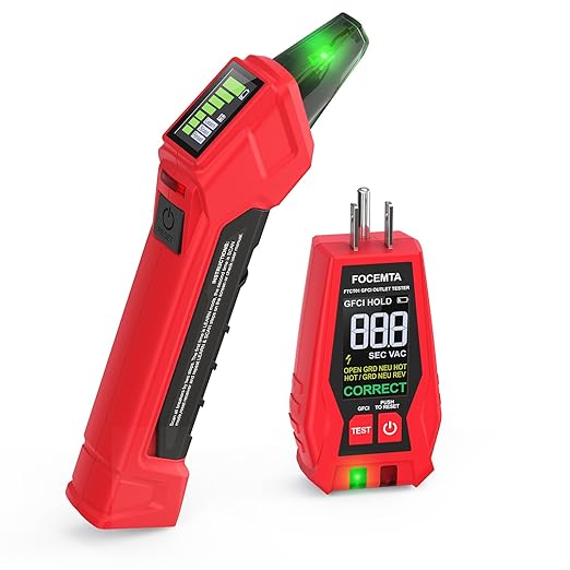 Circuit Breaker Finder & GFCI Outlet Tester with Digital LCD Display, 90-135V Electrical Circuit Tracer Tool for Electricians/DIY – Lightweight, ETL Listed (Includes Battery & Carrying Case)