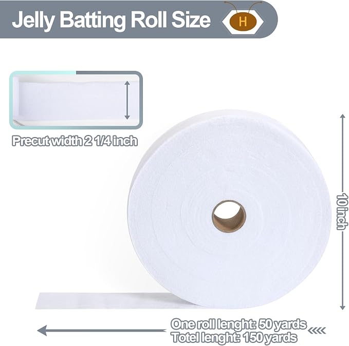 HexaHive 2 1/4 Inch Jelly Batting Roll Strips - Image 2