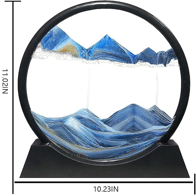 Muyan Moving Sand Art Picture Sandscapes in Motion Round Glass 3D Deep Sea Sand - Image 2
