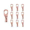 10pcs 6 AWG-3/8”(M10) Ring Terminals 6 Gauge Copper Wire Lugs Battery Cable Ends Heavy Duty Battery Cable Terminal Connectors