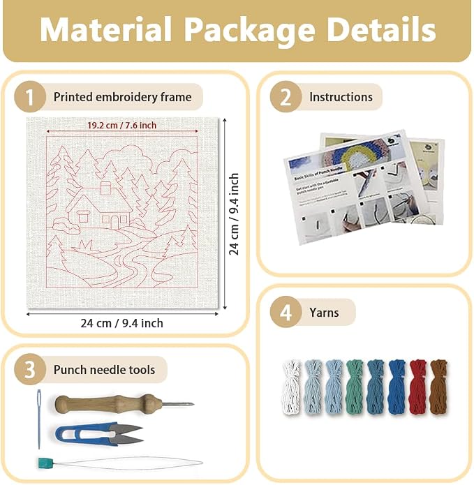 DOODLREAM Snow Scenery DIY Punch Needle Embroidery Kit - Image 2