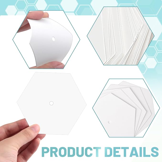 120 PCS Hexagon Piecing Paper Templates, Quilting Templates Accessories - Image 3