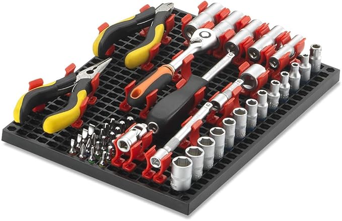 FREE ZONE 68-Piece Large Pegboard Tools Organizer Set,(Red) Tool Box and Storage, Tool Box Drawer Organizer for Tool Chest Cart Cabinet Workbench