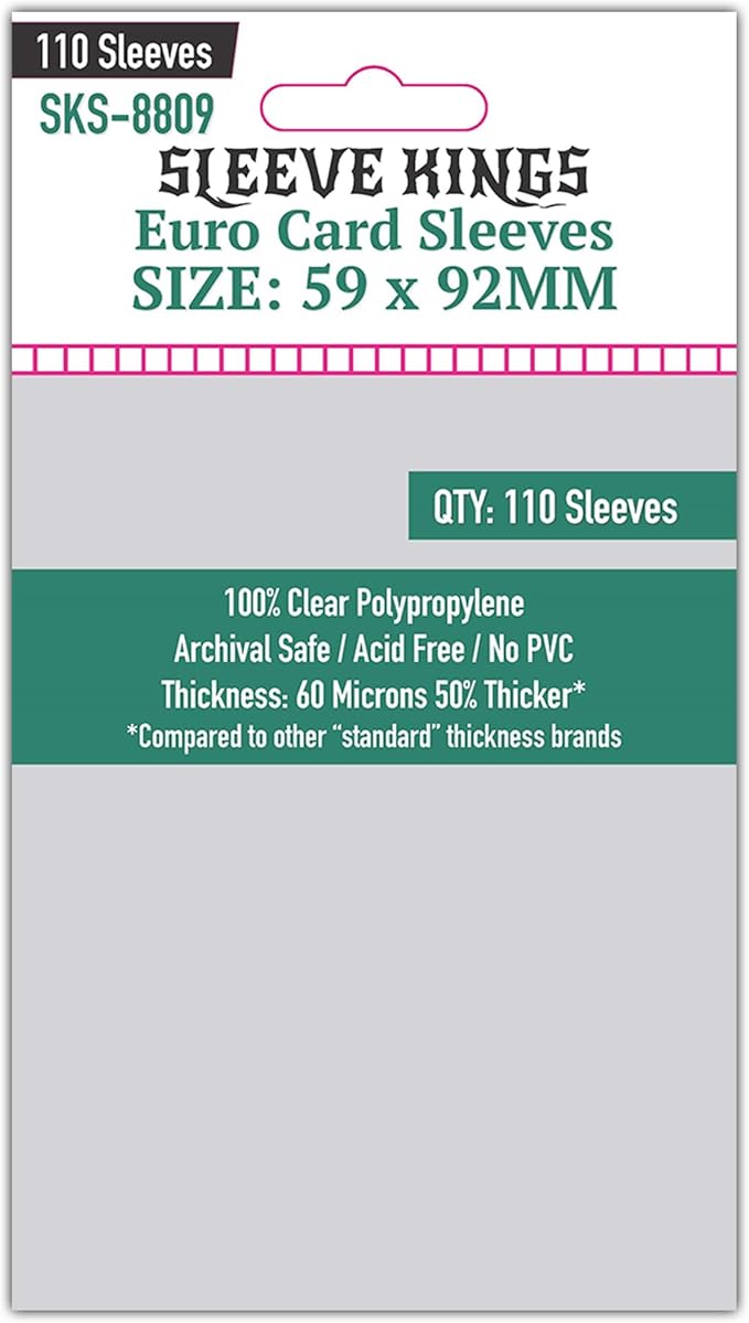 Sleeve Kings Standard Card Sleeves – 110 Count, Medium Euro Size, Compatible by SleeveKings