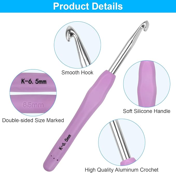 MECHEER Crochet Hooks 12 Sizes Crochet Hook Set, 51 Pack Yarn Crochet Kit - Image 3