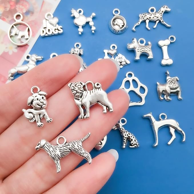 WOCRAFT 120pcs Antique Silver Dog Charm - Image 4