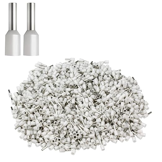 XHF 500 PCS AWG 12/4.0mm² Wire Ferrules Insulated Copper Crimp Connectors, Crimp Pin Cord End Terminals White