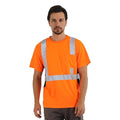 sesafety Safety Reflective Shirts, Class 2 High Visibility Shirts for Men Construction Work Mesh Short Sleeve Orange L