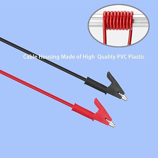Banana Plug to Alligator Clip,Test Leads with Alligator Clips, 4mm Banana Plug Heavy Duty Test Leads with Alligator Clipsfor Multimeter, Battery Testing,12AWG 3.28Ft 2PCS.