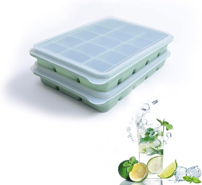Tvmania Ice Cube Trays Set of 2, 15-Cube Silicone Molds by Tvmania