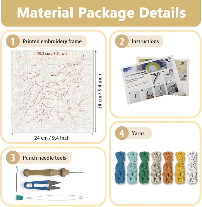 Doodlream Beach DIY Punch Needle Embroidery Kit - Image 2