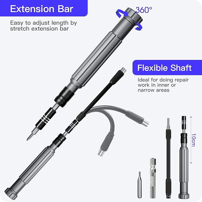 Precision Screwdriver Set, SOONAN 150 in 1 Electronics Tool Kit with 120 Bits Magnetic Screwdriver Set & 30-bit Tool Set Handy Repair Tool for Computer Phone Watch Camera Laptop, Black