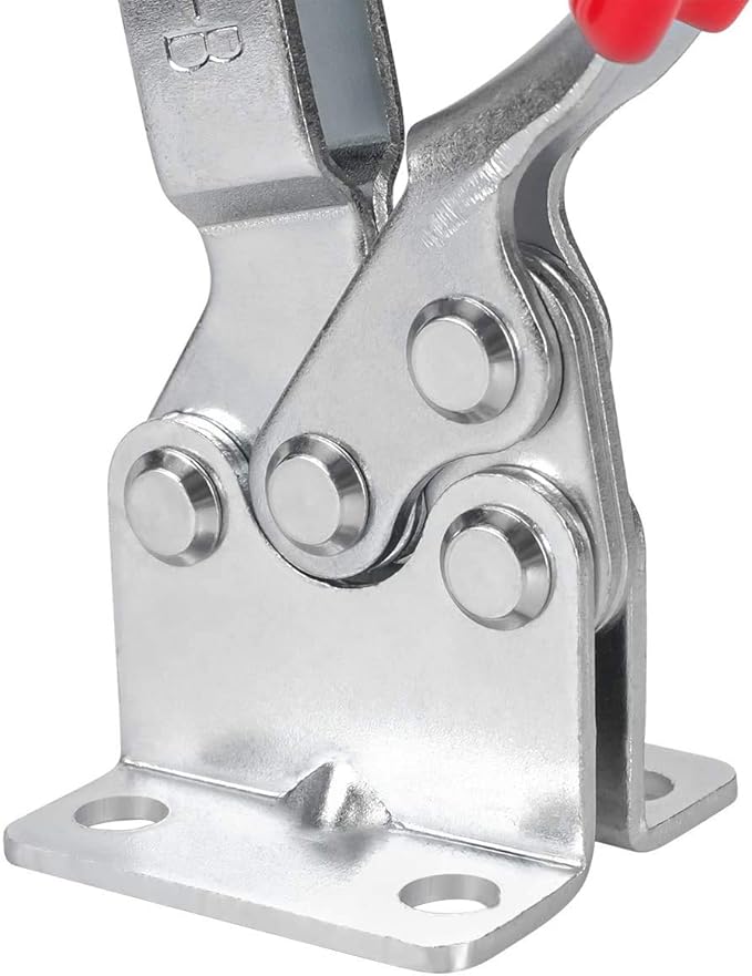 Chfine 10 Pack Toggle Clamps, Hold Down Clamp 220Lbs Holding Capacity Quick Release Horizontal Clamps with Rubber Pressure Tip for Woodworking Jigs and Fixtures, Welding, Drill Press, Crosscut Sled