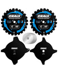 CRALY 8 Inch Carbide Stacked Dado Blade Set, 24 Teeth with 5/8 Inch Arbor, Black Ice Coating, Adjustable Cutting Sizes for Wood Cutting Table Saw(DADO203-7)