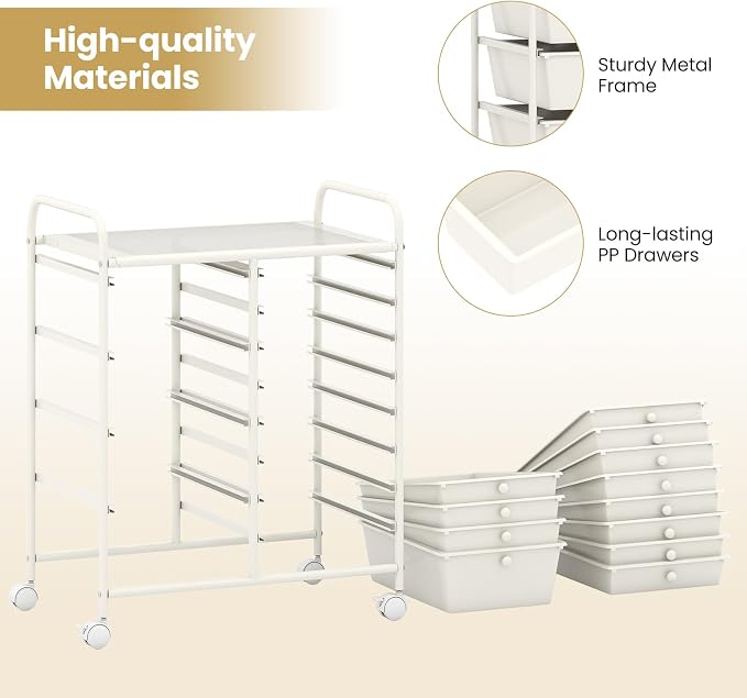 BECOMFORT 15-Drawer Rolling Cart - Image 5
