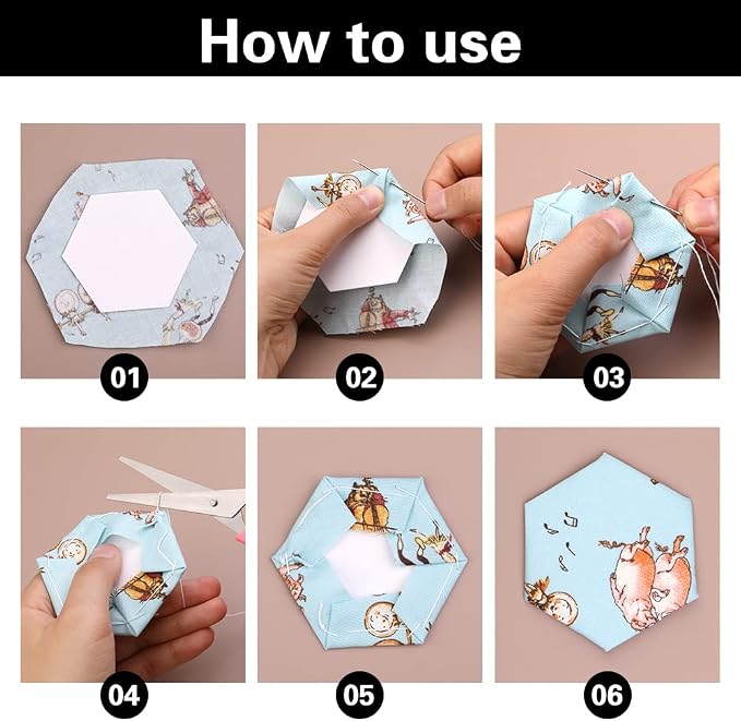200 Count Paper Piecing Shapes Hexagon Paper Piecing Templates Quilting - Image 5