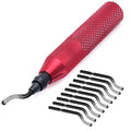Premium Deburring Tool with 10 High-Speed Steel Blades – Ideal for Metal, Plastic, PVC, Copper & 3D Printed Edges – Professional Burr Removal Tool for Plumbing & DIY Projects(Red)
