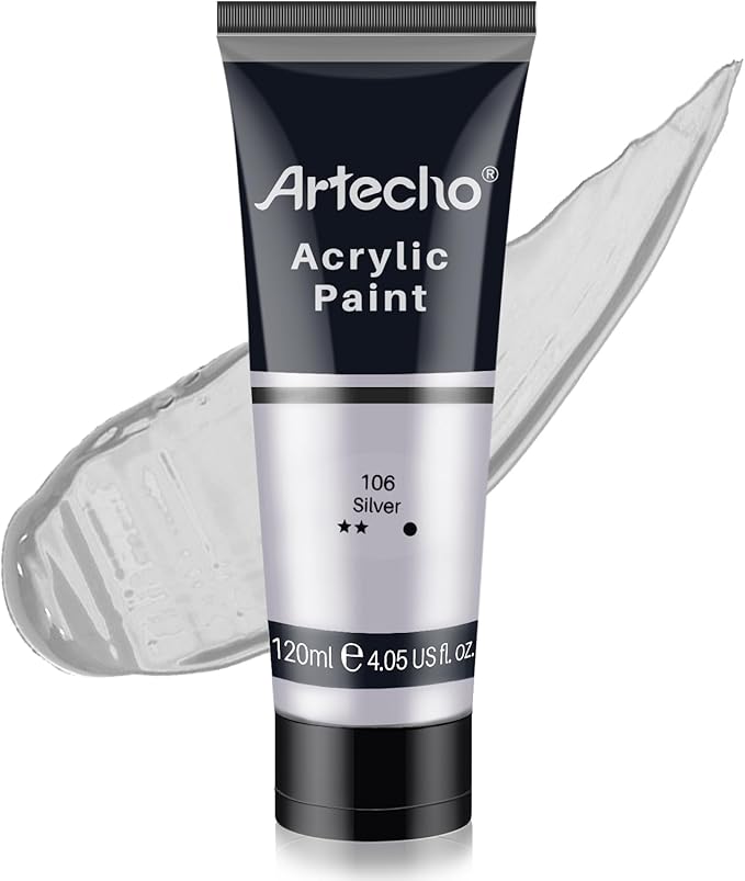 Artecho Silver Acrylic Paint, Art Craft Paints by Artecho