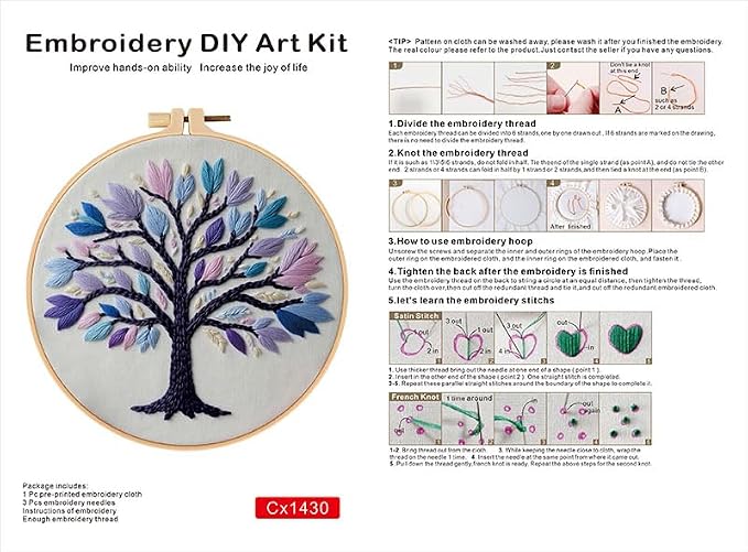 Haootadiy Beginner Embroidery Kit - Image 3