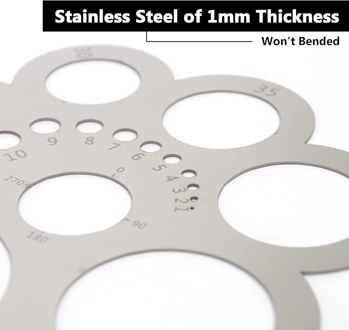 Round Leather Cutting Tool Corner Cutter Circle Drawing Template | Stainless - Image 5