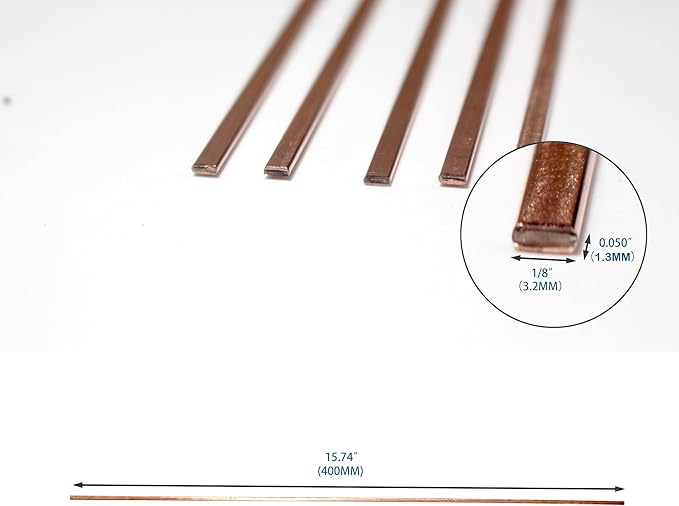 Brazing Rods Phosphor Copper 15% Silver Nitrate Sticks Copper Solder Kit Alloys Flat Industry Welding Rods for Air-conditioners, Refrigerators Pipe Gas and Freezers Storage HVAC(15% Silver Bcup-5)