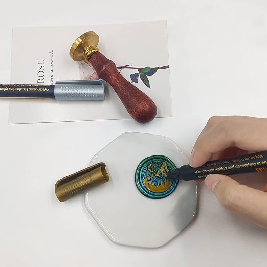 Wax Seal Pen Kit，Wax Seal Pen for Decorating Wax Seal Bead Sticks, Metallic - Image 6