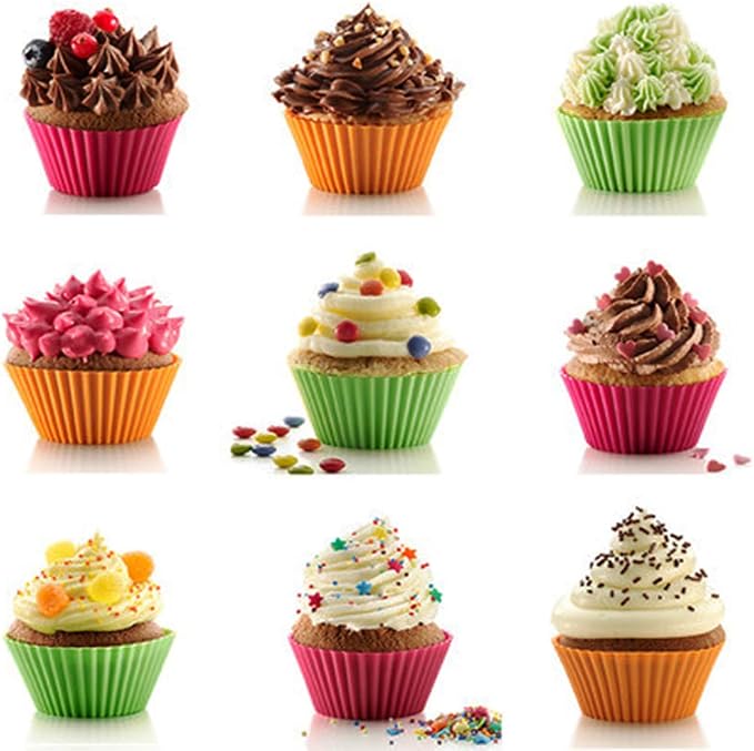 Webake Silicone Cupcake Baking Cups Muffin Liners Reusable Silicon Muffin Tin - Image 3