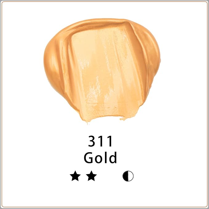 Artecho Gold Acrylic Paint 500ml / 17oz Large Bottle | Semi Glossy Finish - Image 2