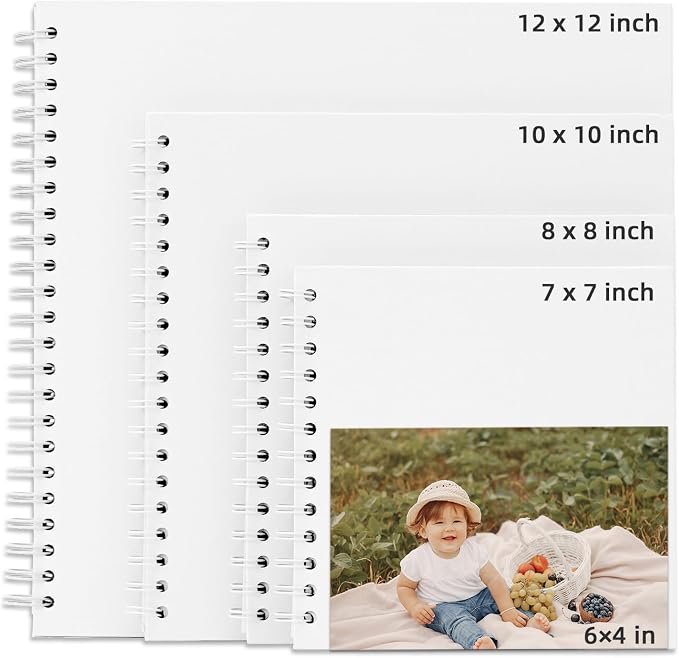 7x7 Inch DIY Scrapbook Photo Album, Hardcover Kraft Paper Acid-Free, 20 Sheets - Image 9