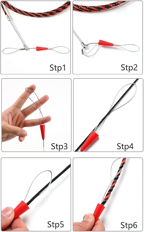 50ft/15m Fish Tape Cable Puller Kit - 6mm Diameter PET,Fish Cables Through wall Tools for Commercial Lighting Projects Wiring,Wire Guide Device,Wire Puller for Electricians