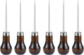 6 PCS Awl Tool Gourd Shape Wooden Handle, Durable Scratch Awl Tool for Leather Craft, Pin Punching, Hole Making, DIY Handmade Projects