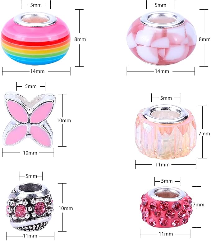 European Large Hole Spacer Charm Beads - Image 3