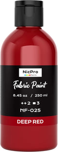 Nicpro Dark Red Fabric Paint, 8.45 oz Fabric Paint by Nicpro