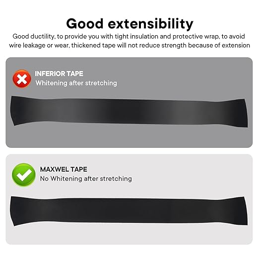 4 Pack Black Electrical Tape，0.70 in x 72ft，Waterproof High Temperature Electric Tape Weatherproof Home Outdoor Multipurpose Insulating Wire Wrapping