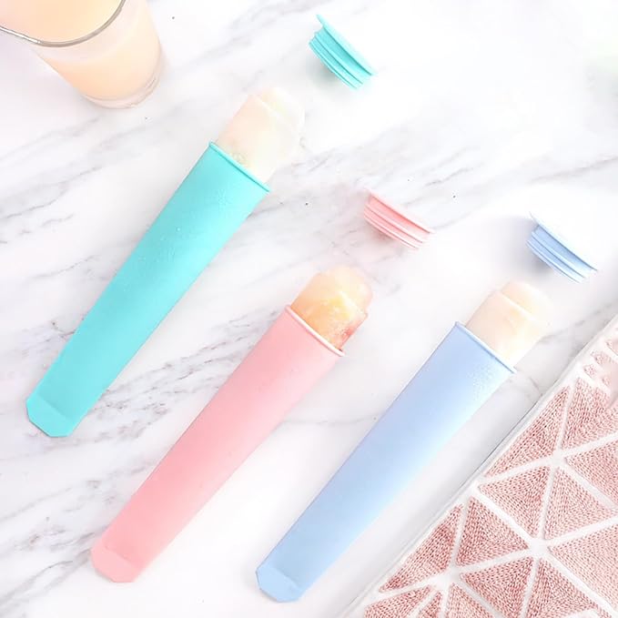 6Pcs Silicone Popsicle Molds Multicolor Popsicle Ice Pop Molds Baby Popsicle - Image 4