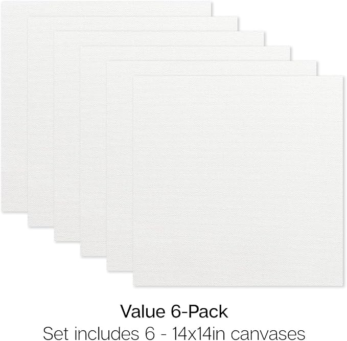 KINGART Stretched White Canvas Set – Square, 14x14 Inch, Triple Gesso Primed – - Image 6