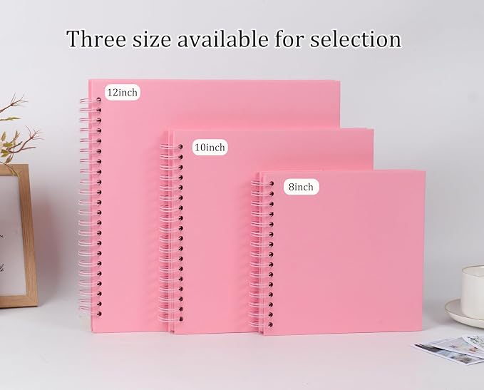 RECUTMS 12x12 Scrapbook 60 Pages Kraft Paper DIY Anniversary Album Pink | 250gsm - Image 6