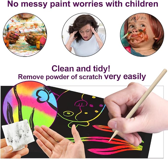 FUNNYB&G Rainbow Scratch Paper Art - Image 5