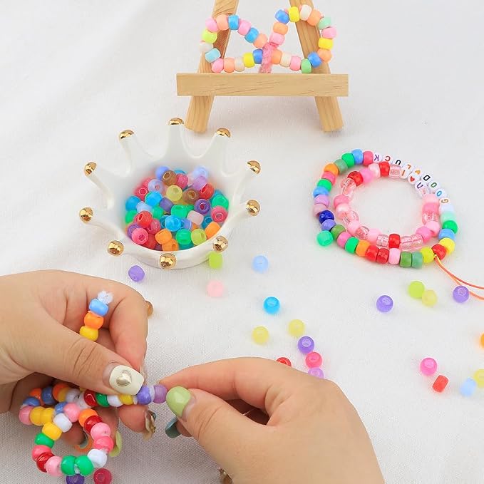 Pony Beads 4000 Pcs, Beads for Bracelets, Hair Beads, Beads for Jewelry Making - Image 3