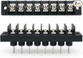 MGI SpeedWare Single Row Screw Terminal Junction Block 300V/20A, Through-Panel Barrier Strip 2-Pack (8 Screw)