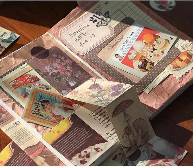 emmoolife 348 Pcs Scrapbooking Supplies Kit, Vintage Aesthetic Scrapbook Kit - Image 6
