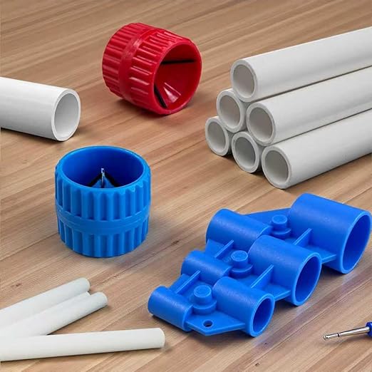 Pipe Deburring Tool Kit, 1/4" to 1" Depth Gauge, 1/8'' to 1-5/8'' Inner Outer Reamer Pipe Tubing Chamfer Tool for PVC, PPR, Brass, CPVC, PE-RT, Aluminum